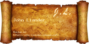 John Liander névjegykártya